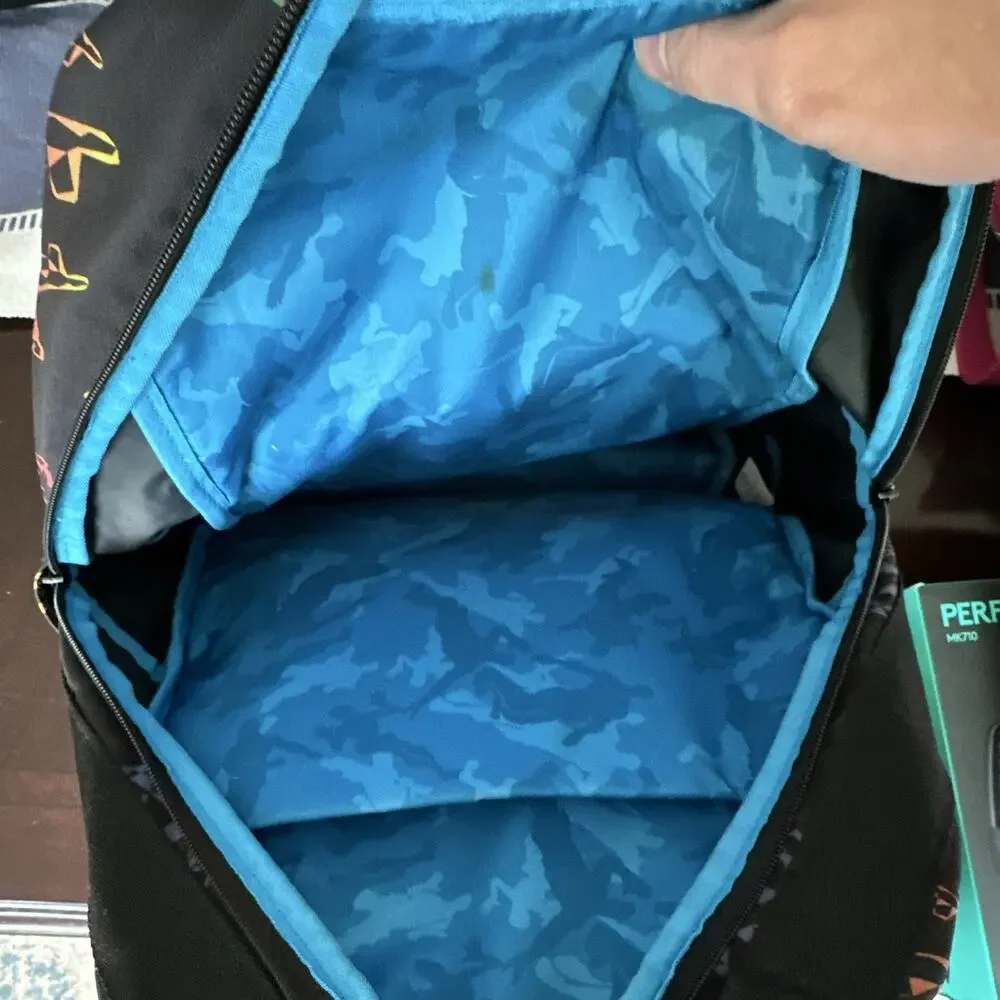 Fortnite Black Backpack Multicolor Llama Print Front Zip Pocket